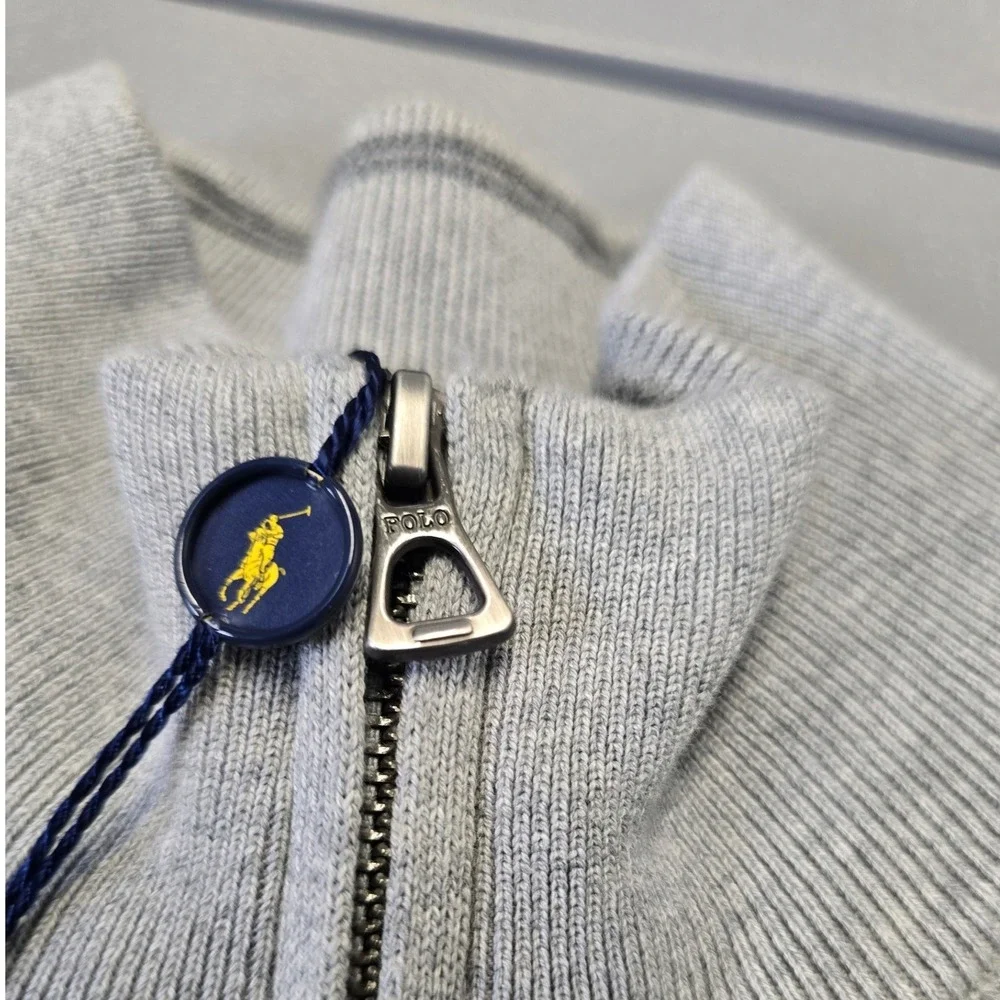 Polo Ralph Lauren Quarter Zip Sweater 2XB Gray Pima Cotton NWT